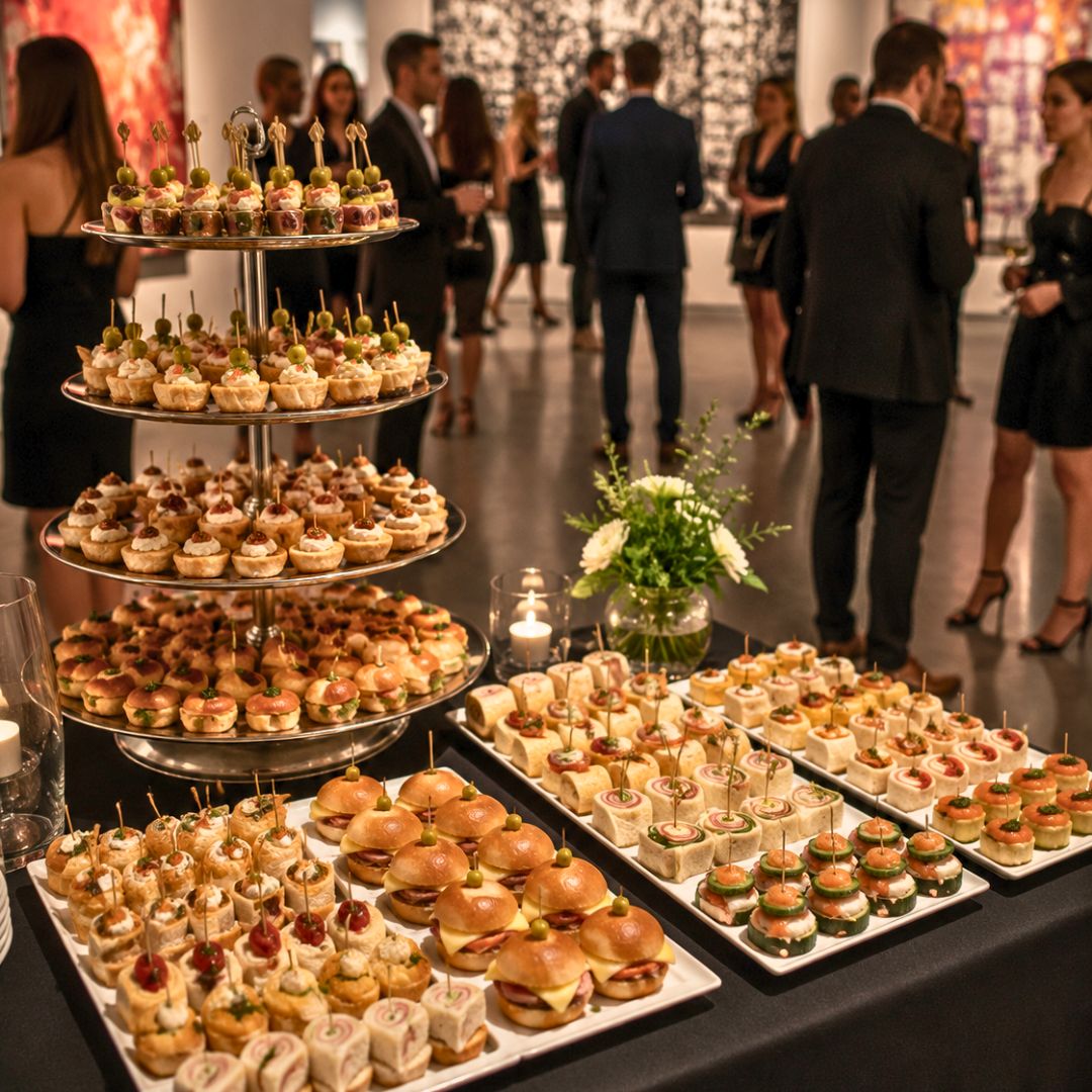 Charolas de bocadillos elegantes para eventos